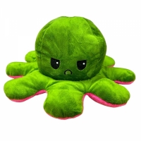Caracatita reversibila din plus cu doua emotii, pink/verde inchis, 30 x 12 cm, Vivo S087-PINK/GREEN